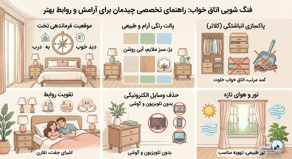 فنگ شویی اتاق خواب؛ راهنمای تخصصی چیدمان برای آرامش و روابط بهتر